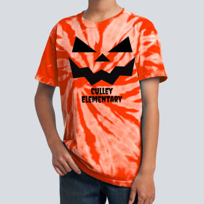 Youth Tie-Dye T-Shirt - Fall Holidays - Jack O' Lantern Thumbnail