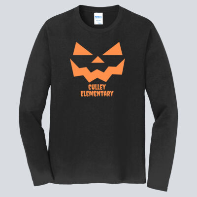 Adult Long Sleeve Shirt - Fall Holidays - Jack O' Lantern - Orange Thumbnail