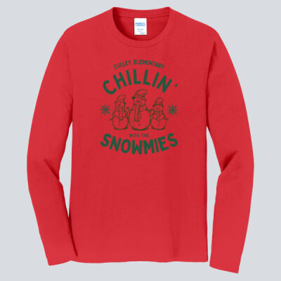 Adult Long Sleeve Shirt - Winter - Chillin With The Snowmies Red Thumbnail