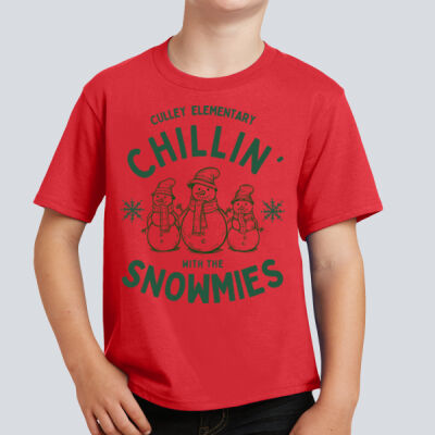 Youth T-Shirt - Winter - Chillin With The Snowmies Red Thumbnail