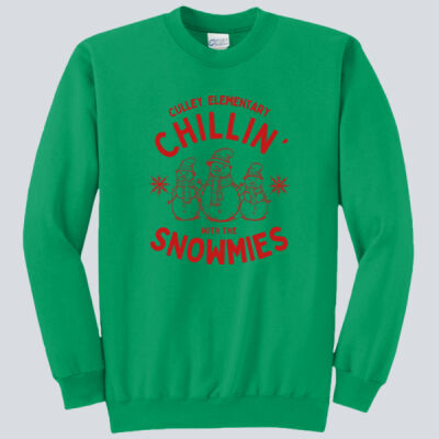 Adult Crewneck - Winter - Chillin With The Snowmies Red Thumbnail