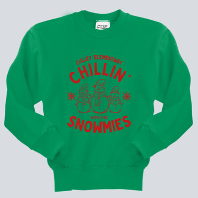 Youth Crewneck - Winter - Chillin With The Snowmies Red Thumbnail