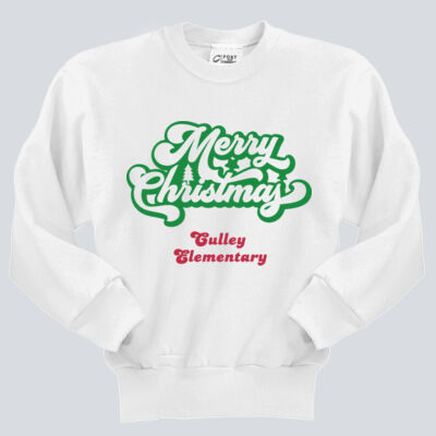 Youth Crewneck - Winter - Merry Christmas Red and Green  Thumbnail